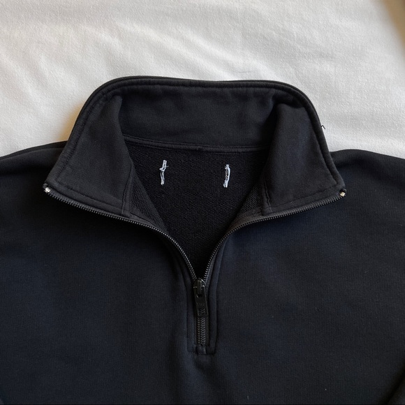 Aritzia Tna Airy Fleece Boyfriend 1/4 Zip Cropped Sweatshirt XS - Picture 5 of 10